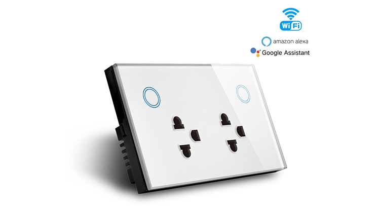 Ổ cắm đôi Smart Wifi Type Wall Socket