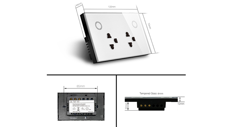 Ổ cắm đôi Smart Wifi Type Wall Socket