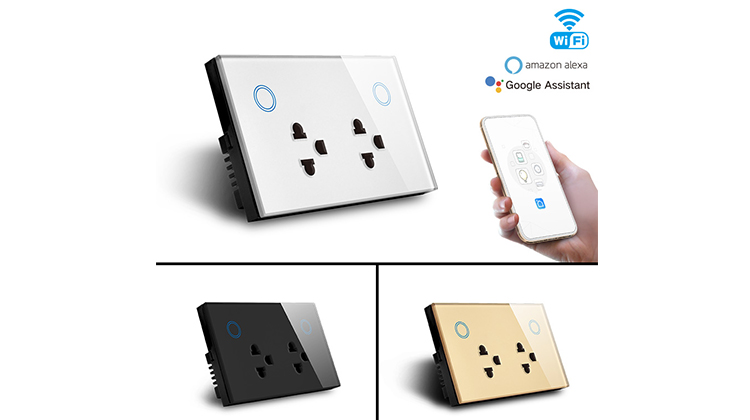 Ổ cắm đôi Smart Wifi Type Wall Socket